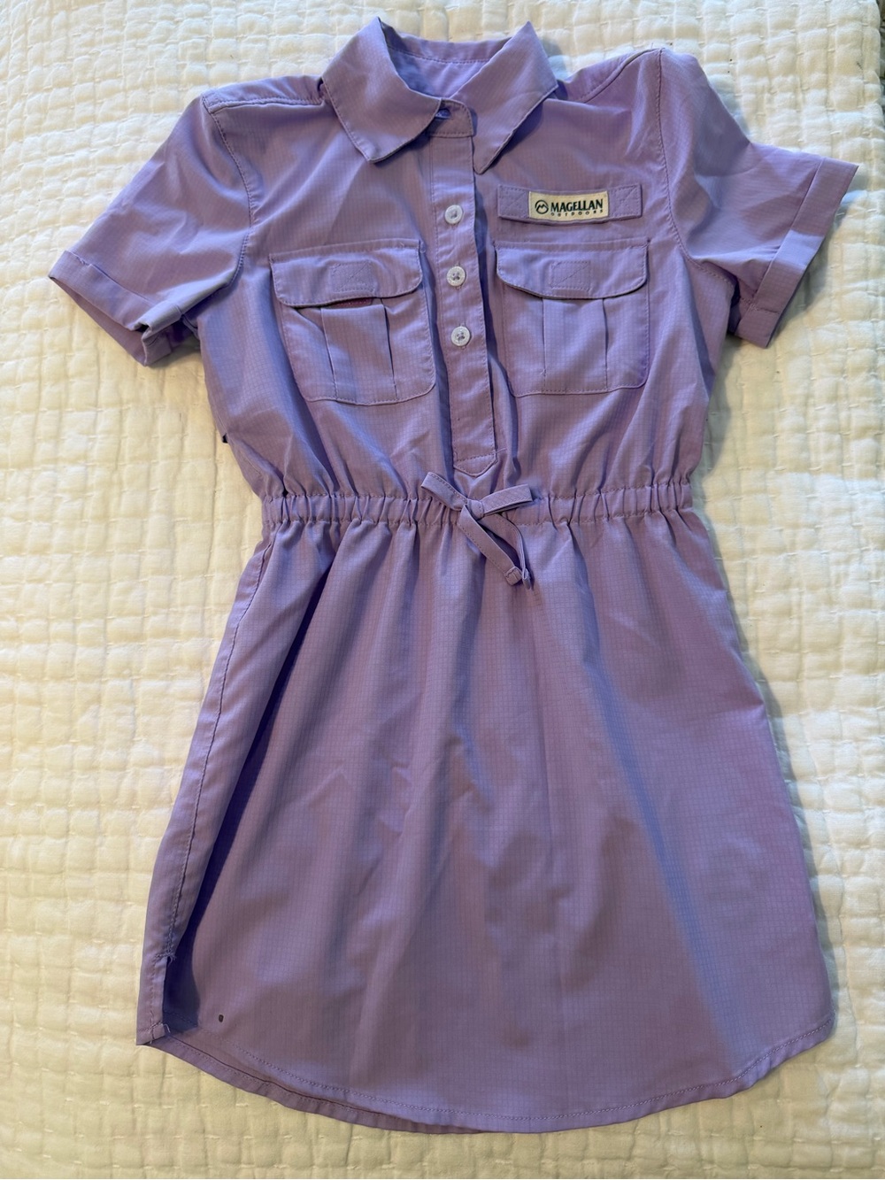 Magellan Outdoors Lavender Short-Sleeve Shirt Dress